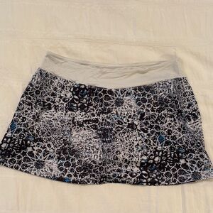Lija Abstract Black and Blue Tennis Skirt